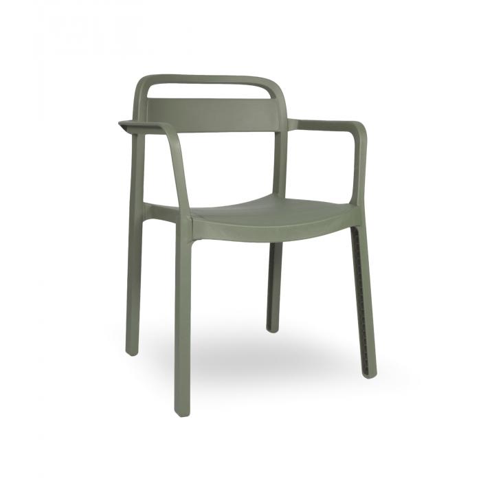 Silla con brazos interior, exterior gris verdoso JUNE garbar