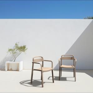 Silla con brazos interior, exterior gris verdoso JUNE garbar