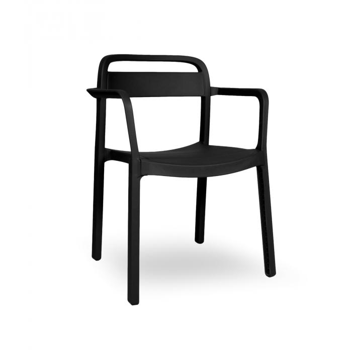 Silla con brazos interior, exterior negro JUNE garbar