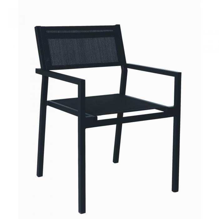 4 Silla con brazos interior, exterior negro MAMBA garbar - 4 unidades