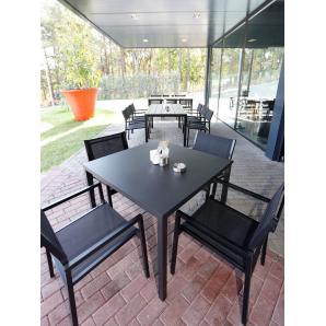 4 Silla con brazos interior, exterior negro MAMBA garbar - 4 unidades