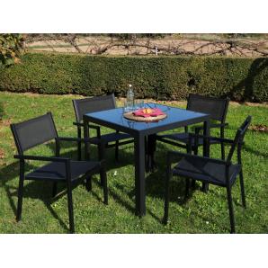 4 Silla con brazos interior, exterior negro MAMBA garbar - 4 unidades