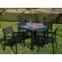 4 Silla con brazos interior, exterior negro MAMBA garbar - 4 unidades