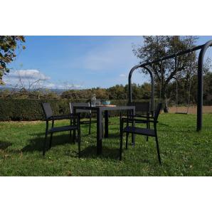 4 Silla con brazos interior, exterior negro MAMBA garbar - 4 unidades