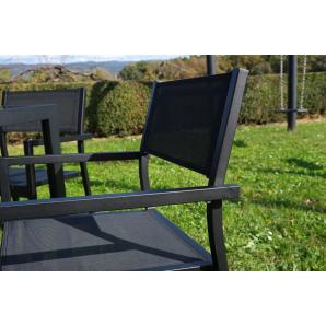 4 Silla con brazos interior, exterior negro MAMBA garbar - 4 unidades