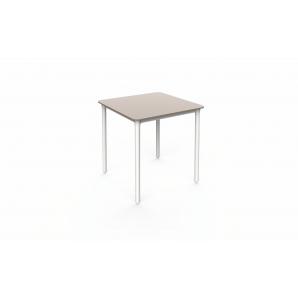 Mesa cuadrada interior, exterior 70x70 pie blanco - tablero arena MARSELLA garbar