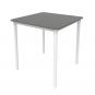 Mesa cuadrada interior, exterior 70x70 pie blanco - tablero gris oscuro MARSELLA garbar