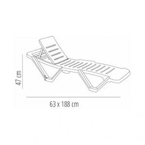 2 Tumbona exterior blanco MASTER garbar - 2 unidades