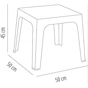 5 Mesa auxiliar interior, exterior 60x60 blanco MONACO garbar - 5 unidades