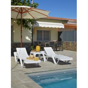 5 Mesa auxiliar interior, exterior 60x60 blanco MONACO garbar - 5 unidades