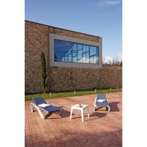 5 Mesa auxiliar interior, exterior 60x60 blanco MONACO garbar - 5 unidades