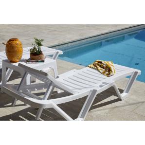 5 Mesa auxiliar interior, exterior 60x60 blanco MONACO garbar - 5 unidades