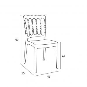 4 Silla interior, exterior gris NAPOLEON garbar - 4 unidades