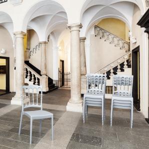 4 Silla interior, exterior gris NAPOLEON garbar - 4 unidades