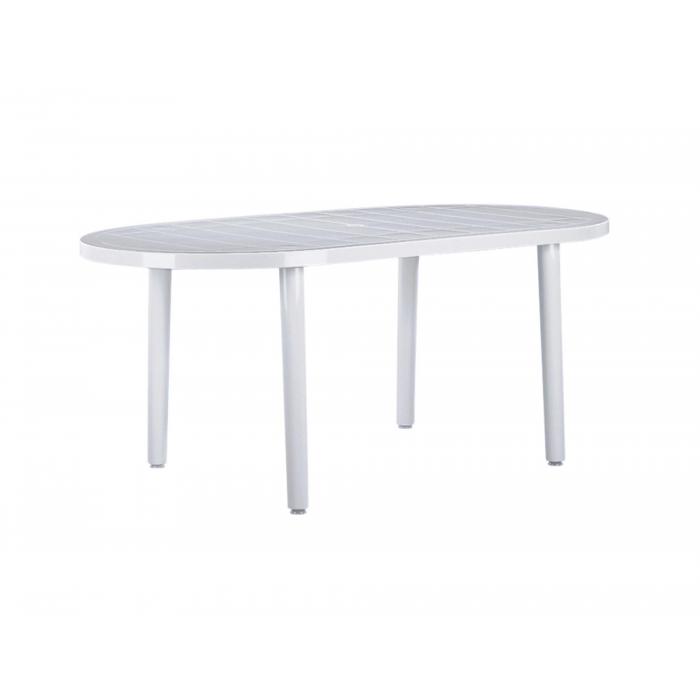 Mesa oval interior, exterior 180x90 blanco OLOT garbar