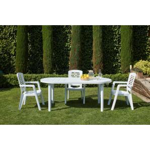 Mesa oval interior, exterior 180x90 blanco OLOT garbar