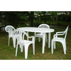 Mesa oval interior, exterior 180x90 blanco OLOT garbar