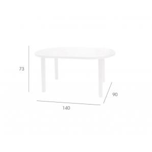 Mesa oval reciclada interior, exterior 140x90 arena desierto OLOT garbar