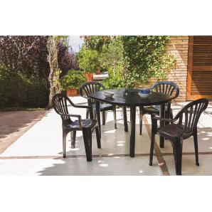 Mesa oval reciclada interior, exterior 140x90 arena desierto OLOT garbar