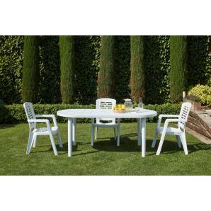 Mesa oval reciclada interior, exterior 180x90 arena desierto OLOT garbar