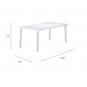 Mesa rectangular interior, exterior 180x90 blanco OLOT garbar