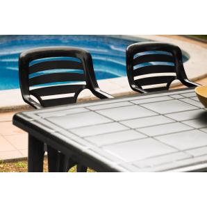 Mesa rectangular reciclada interior, exterior 140x90 gris volcánico OLOT garbar