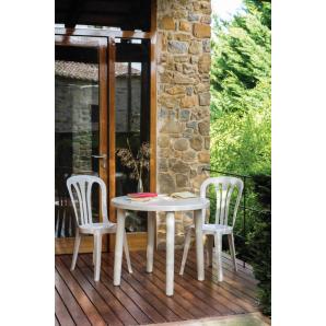 Mesa redonda interior, exterior Ø86 blanco OLOT garbar