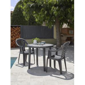 Mesa redonda interior, exterior Ø86 blanco OLOT garbar