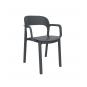 4 Silla con brazos interior, exterior gris oscuro - gris oscuro ONA garbar - 4 unidades
