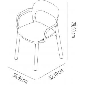 4 Silla con brazos interior, exterior gris oscuro - gris oscuro ONA garbar - 4 unidades