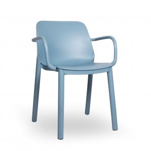 4 Silla con brazos interior, exterior azul retro ONE garbar - 4 unidades