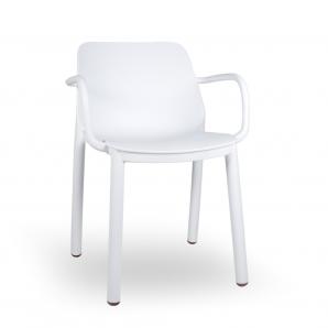 4 Silla con brazos interior, exterior blanco ONE garbar - 4 unidades