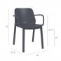 4 Silla con brazos interior, exterior gris oscuro ONE garbar - 4 unidades