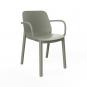 4 Silla con brazos interior, exterior gris verdoso ONE garbar - 4 unidades