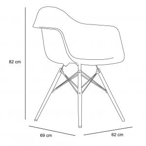 4 Silla con brazos interior café OSLO garbar - 4 unidades