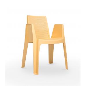 4 Silla con brazos reciclada interior, exterior amarillo fuego PLAY ECO garbar - 4 unidades