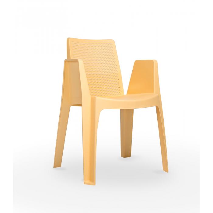 4 Silla con brazos reciclada interior, exterior amarillo fuego PLAY ECO garbar - 4 unidades