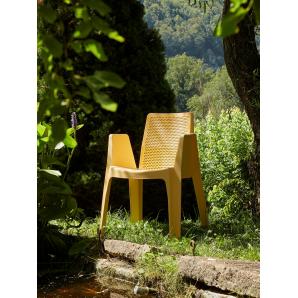 4 Silla con brazos reciclada interior, exterior amarillo fuego PLAY ECO garbar - 4 unidades