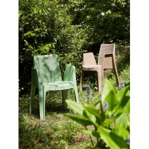 4 Silla con brazos reciclada interior, exterior amarillo fuego PLAY ECO garbar - 4 unidades