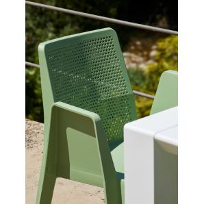 4 Silla con brazos reciclada interior, exterior amarillo fuego PLAY ECO garbar - 4 unidades