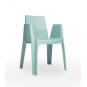 4 Silla con brazos reciclada interior, exterior azul aire PLAY ECO garbar - 4 unidades