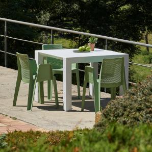 4 Silla con brazos reciclada interior, exterior azul aire PLAY ECO garbar - 4 unidades