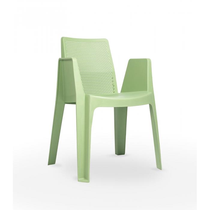 4 Silla con brazos reciclada interior, exterior verde agua PLAY ECO garbar - 4 unidades