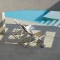 4 Tumbona plegable exterior blanco SAND garbar - 4 unidades