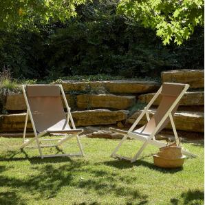 4 Tumbona plegable exterior taupe SAND garbar - 4 unidades