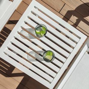 Mesa auxiliar interior, exterior 50x50 blanco SHIO garbar