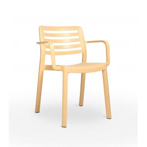 4 Silla con brazos reciclada interior, exterior amarillo fuego WIND ECO garbar - 4 unidades