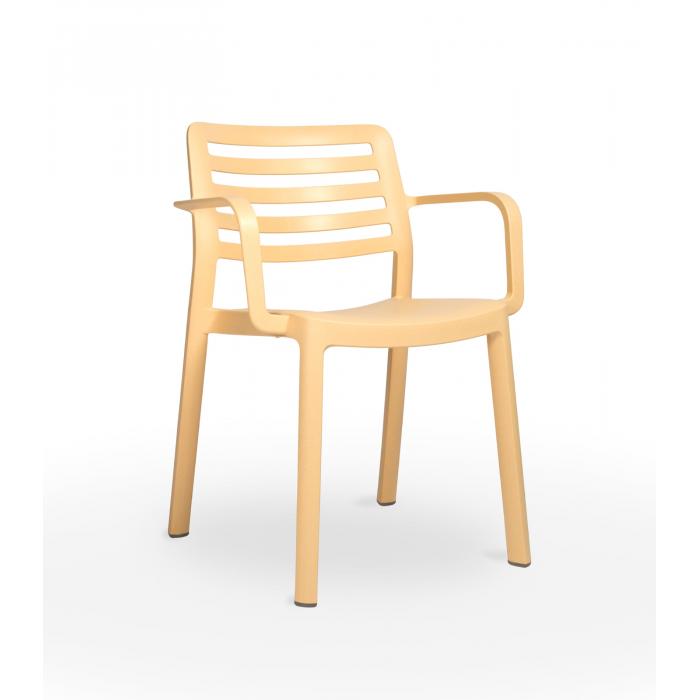 4 Silla con brazos reciclada interior, exterior amarillo fuego WIND ECO garbar - 4 unidades