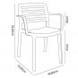 4 Silla con brazos reciclada interior, exterior amarillo fuego WIND ECO garbar - 4 unidades
