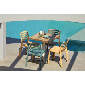 4 Silla con brazos reciclada interior, exterior amarillo fuego WIND ECO garbar - 4 unidades